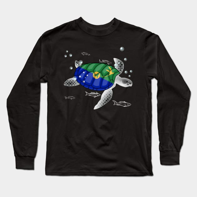 Christmas Island Turtle Long Sleeve T-Shirt by Fusti